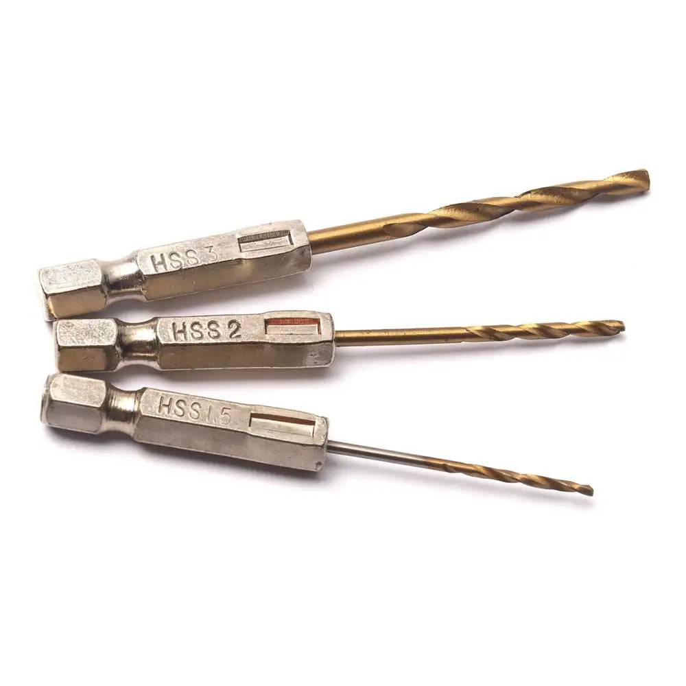 1.5mm 2mm Titanium HSS Coated Drill Bit 1/4 Hex Shank Twist Drill Bit