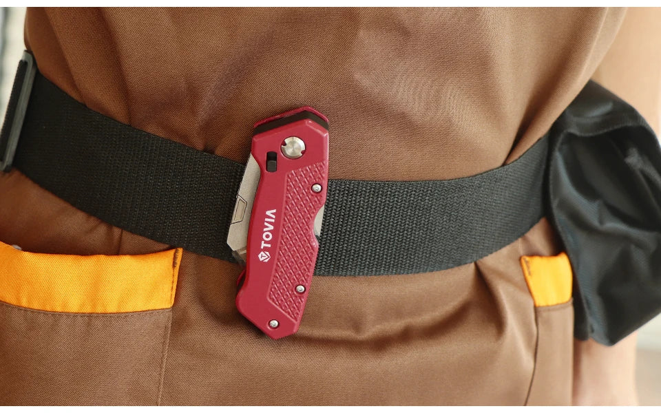 T TOVIA Folding Knife Replaceable Utility Knife for Cable Cartons