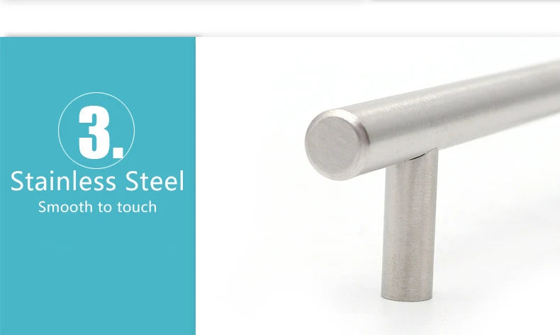 Modern Stainless Steel Kitchen Door Cabinet T Bar Handle Pull Knob