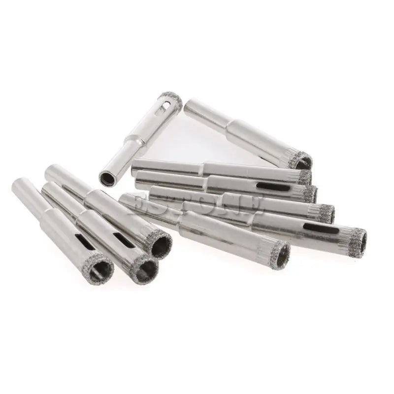 10Pcs Diamond Coated Core Drill Bits 5mm 6mm 8mm 10mm 12mm Hole Saw