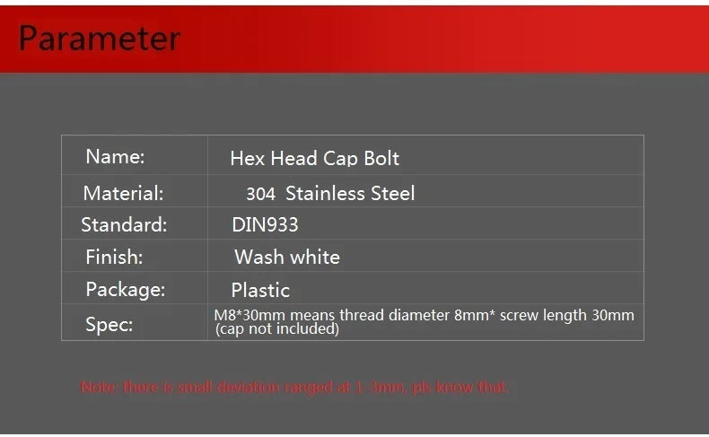 External Hexagon Extended Screws 304 Stainless Steel Outer Flat
