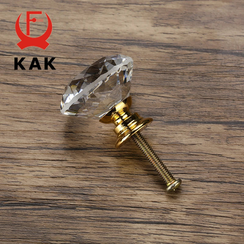 20-40mm Diamond Shape Design Crystal Glass Knobs Cupboard Drawer Pull