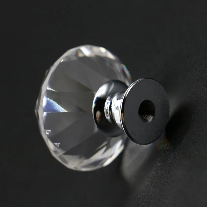 20-40mm Diamond Shape Design Crystal Glass Knobs Cupboard Drawer Pull