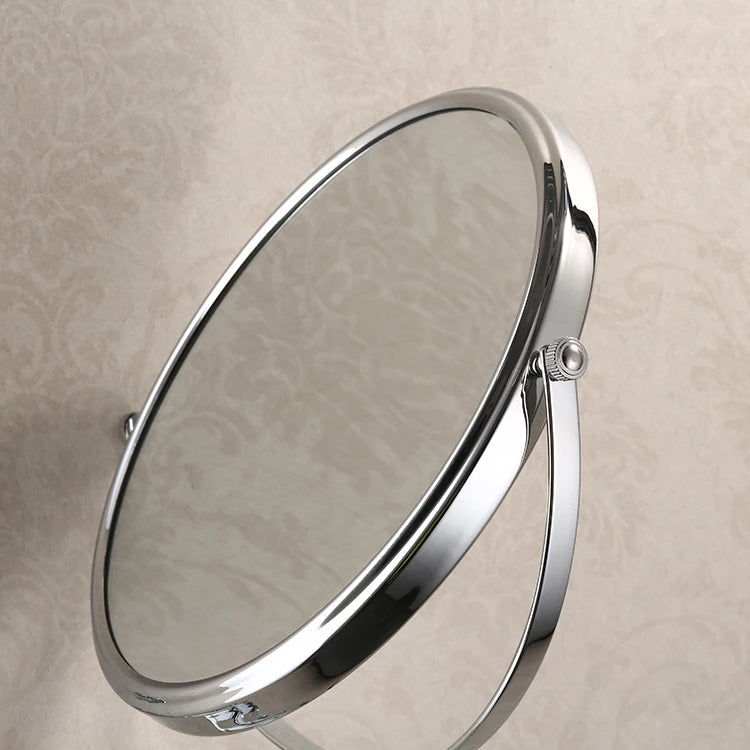 8 Inch 3X Magnifying Round Wall Make Up Mirror Two-Sided Retractable