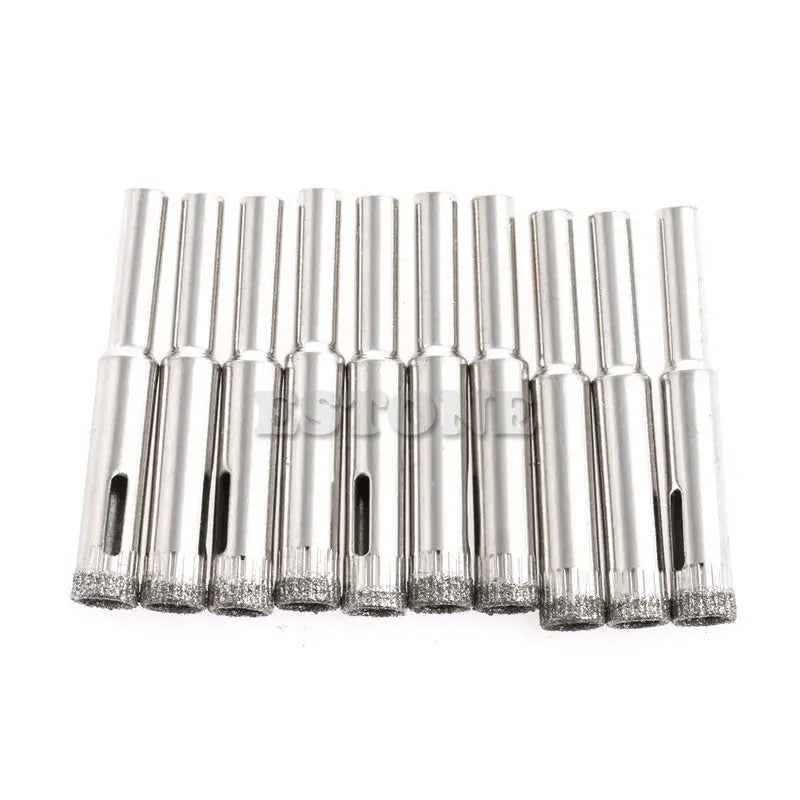 10Pcs Diamond Coated Core Drill Bits 5mm 6mm 8mm 10mm 12mm Hole Saw
