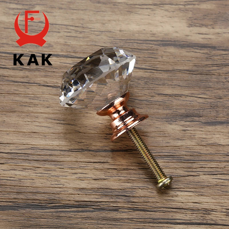 20-40mm Diamond Shape Design Crystal Glass Knobs Cupboard Drawer Pull