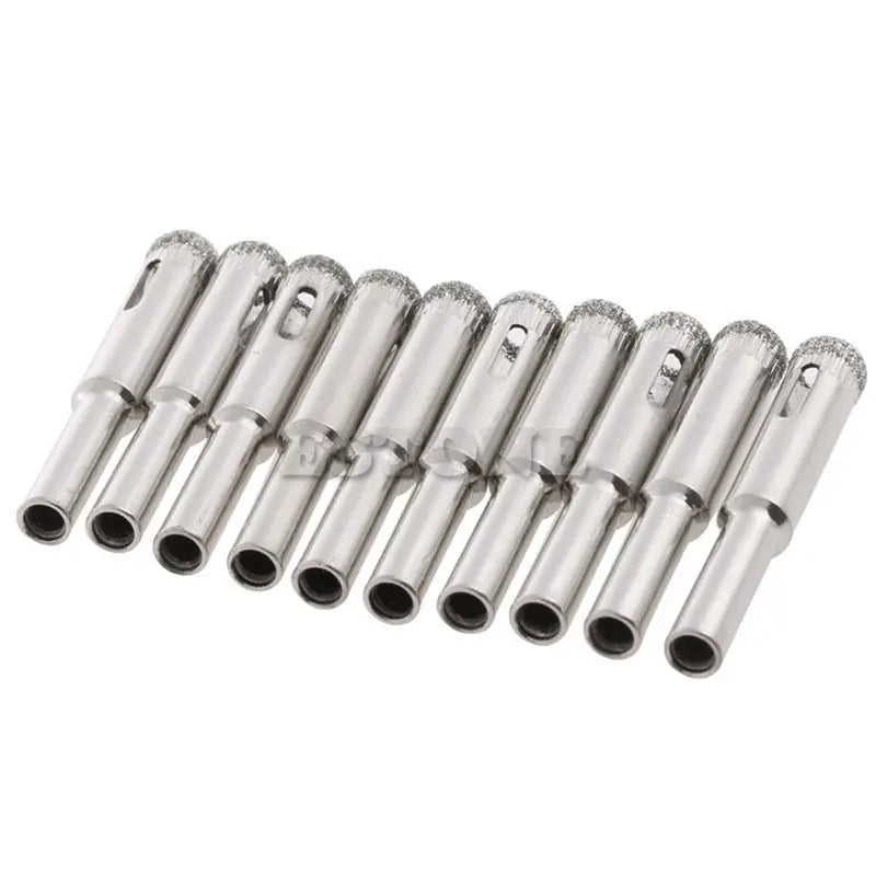 10Pcs Diamond Coated Core Drill Bits 5mm 6mm 8mm 10mm 12mm Hole Saw