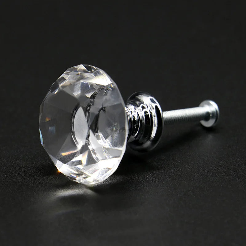 20-40mm Diamond Shape Design Crystal Glass Knobs Cupboard Drawer Pull