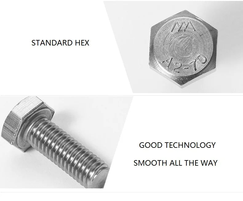 External Hexagon Extended Screws 304 Stainless Steel Outer Flat
