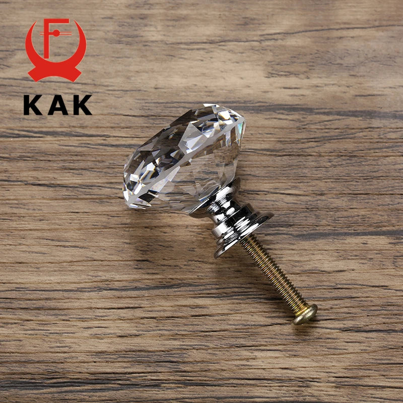 20-40mm Diamond Shape Design Crystal Glass Knobs Cupboard Drawer Pull
