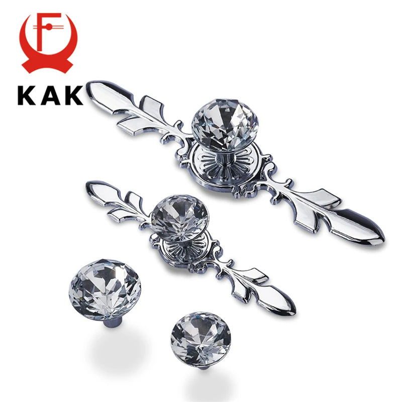 20-40mm Diamond Shape Design Crystal Glass Knobs Cupboard Drawer Pull