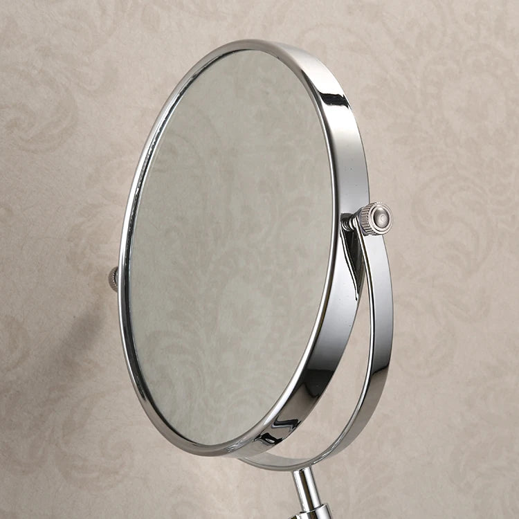 8 Inch 3X Magnifying Round Wall Make Up Mirror Two-Sided Retractable