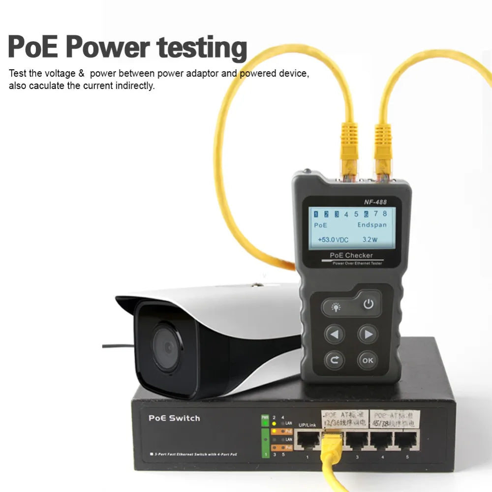 NOYAFA NF-488 LCD PoE Checker & LAN Cable Tester – Cat5/Cat6