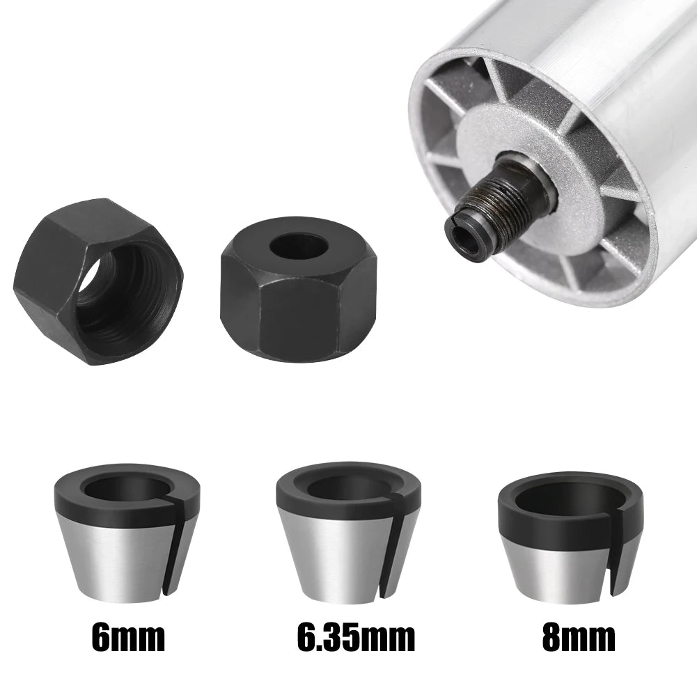 6mm or 6.35mm or 8mm collet chuck with nut Engraving Trimming Machine