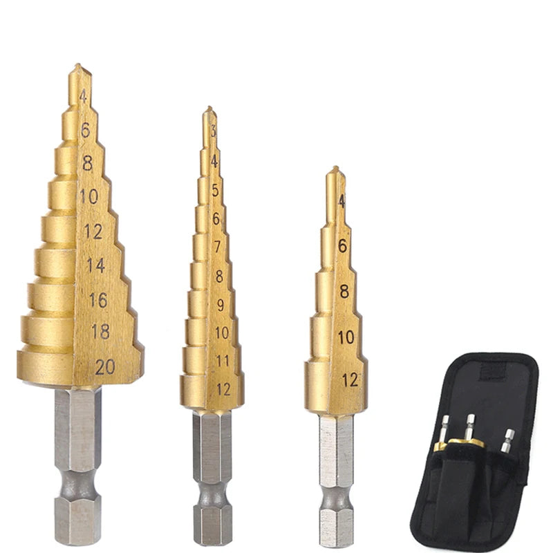 4-32 mm 4-20 mm HSS Titanium Coated Step Drill Bit High Speed Steel