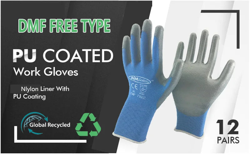 NMSAFETY 12 Pairs Working Protective Glove Men Flexible Nylon or