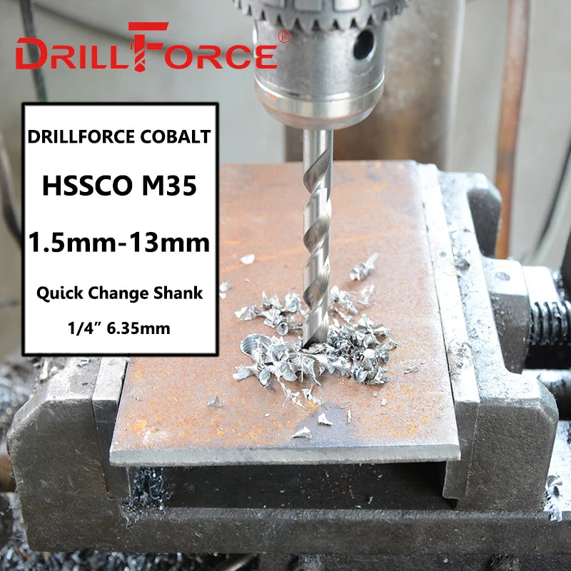 10PCS 1.5mm-13mm M35 HSSCO Cobalt Drill Bits HSS Twist Hex Quick