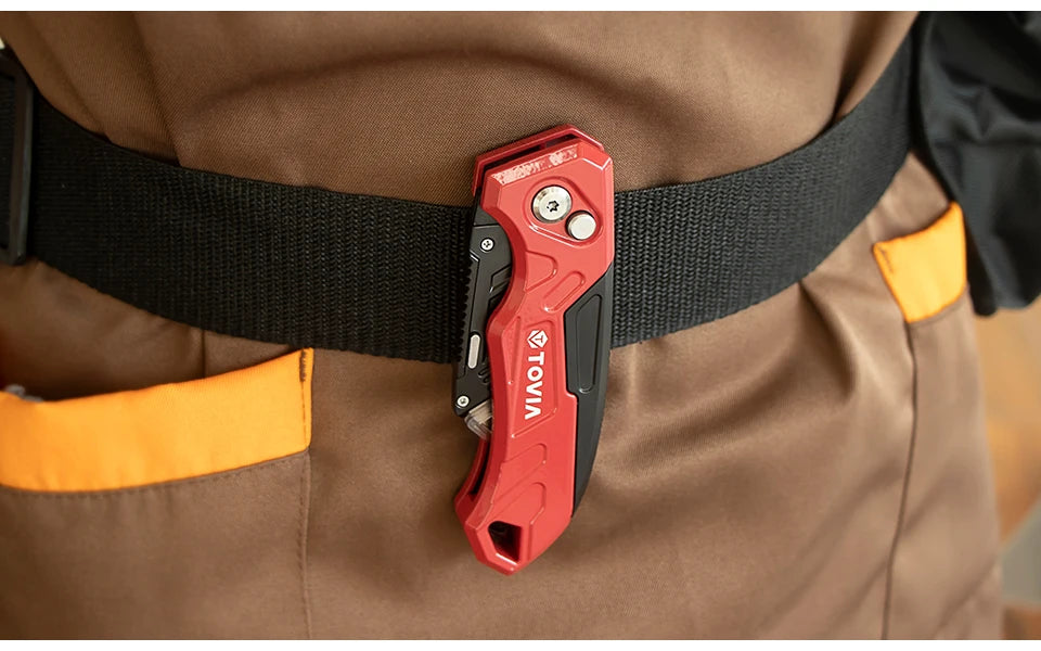 T TOVIA Folding Knife Replaceable Utility Knife for Cable Cartons