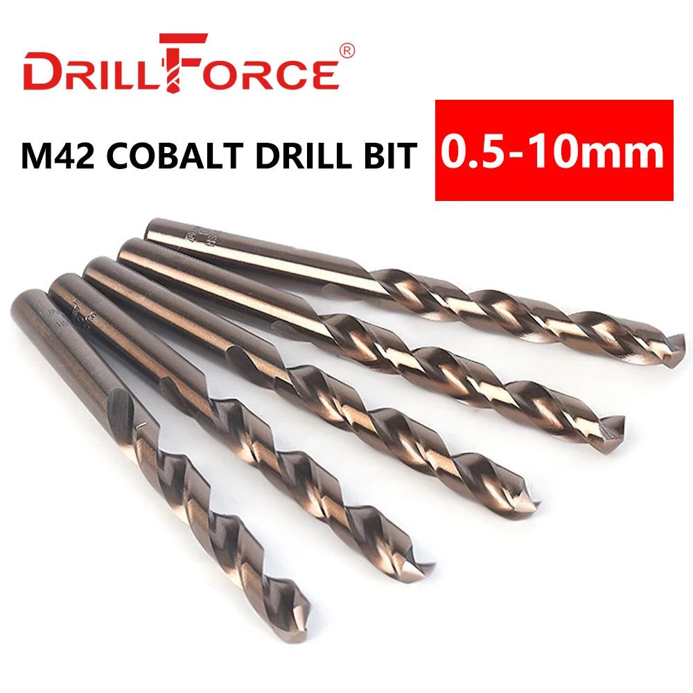 M42 Cobalt Drill Bit Set — HSS-Co 0.5mm to 10mm for Hardened Steel,...