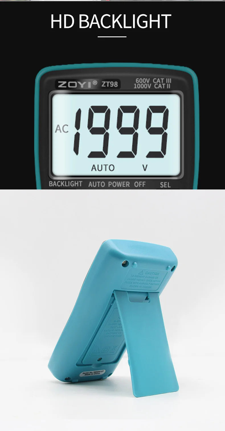 ZOYI Digital Multimeter ZT-98 Auto Range AC and DC Voltage Current