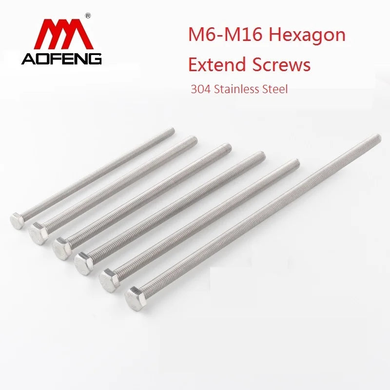 External Hexagon Extended Screws 304 Stainless Steel Outer Flat