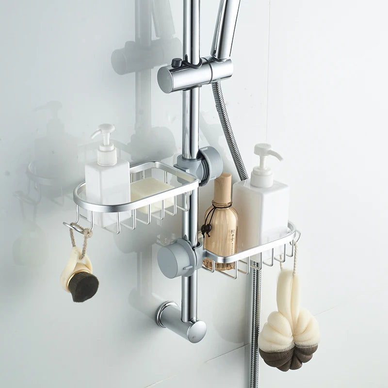 Aluminum Basket Shelf Kitchen Space Sponge Storage Faucet Holder So...