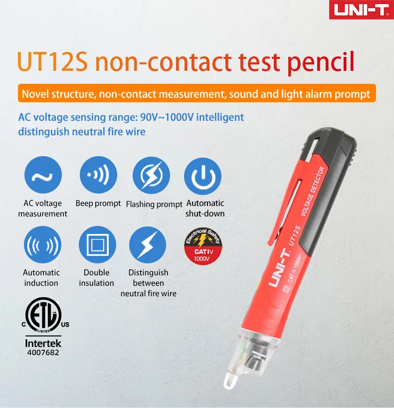 UNI-T UT12D UT12E UT12M Non Contact Voltage Detector Pen High and Low