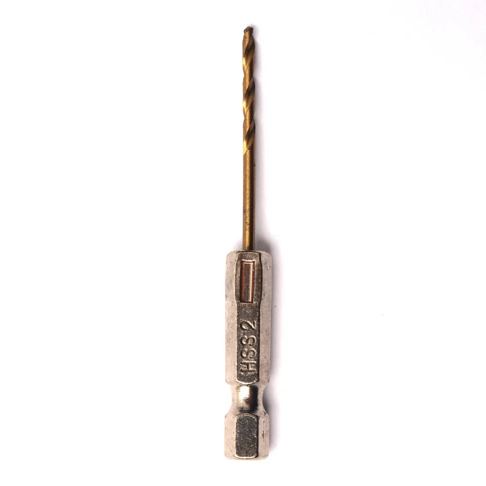 1.5mm 2mm Titanium HSS Coated Drill Bit 1/4 Hex Shank Twist Drill Bit