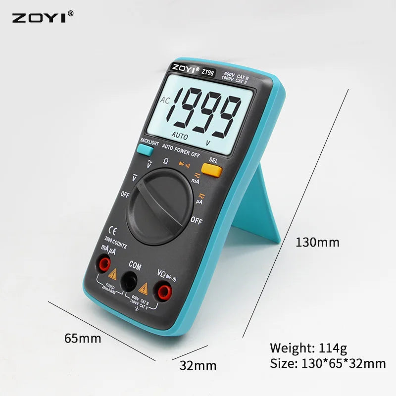 ZOYI Digital Multimeter ZT-98 Auto Range AC and DC Voltage Current