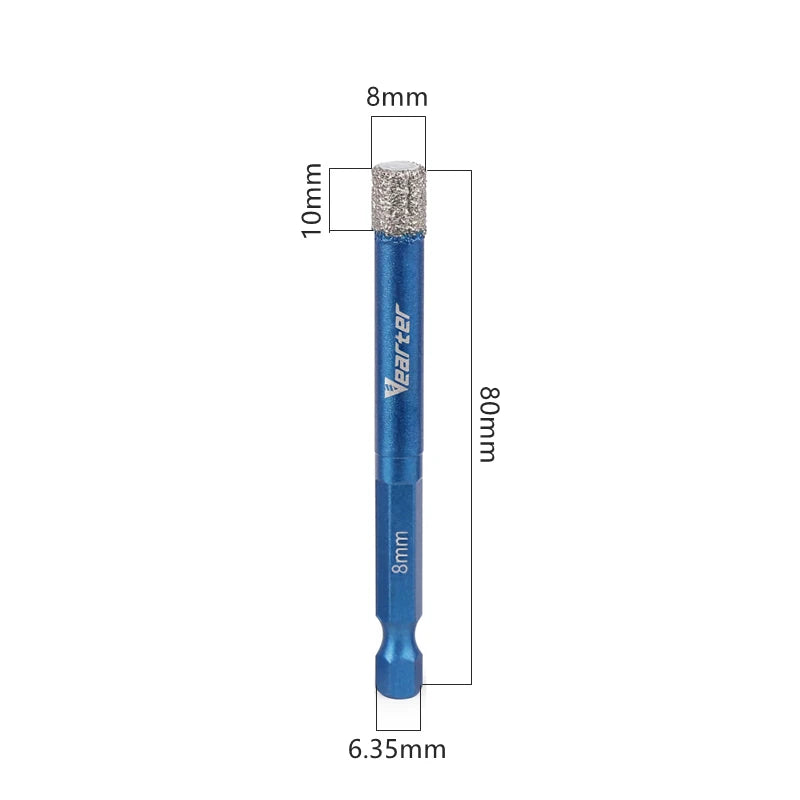Vearter 6-16mm Diamond Dry Drilling Core Bit Hex Shank Brazed Drill