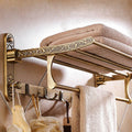 Aluminum Foldable Antique Brass Bath Towel Rack Active Bathroom Tow...