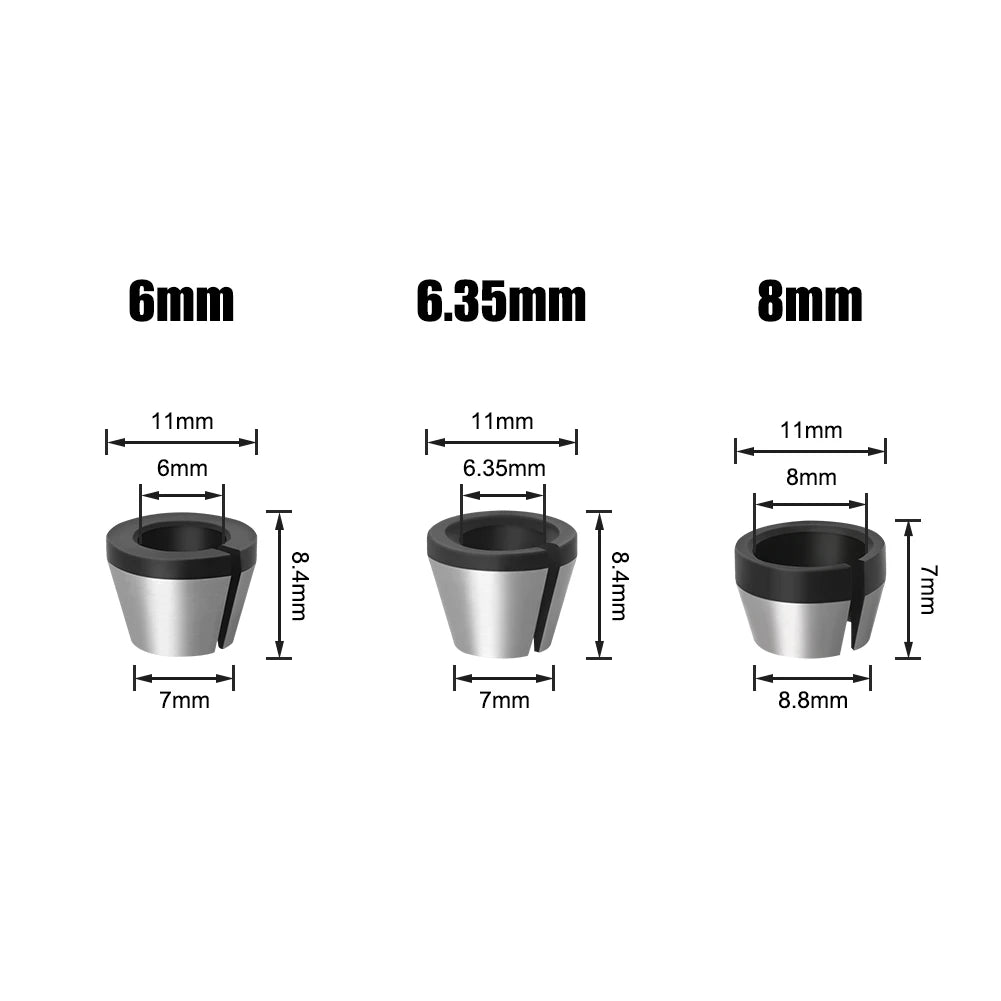 6mm or 6.35mm or 8mm collet chuck with nut Engraving Trimming Machine