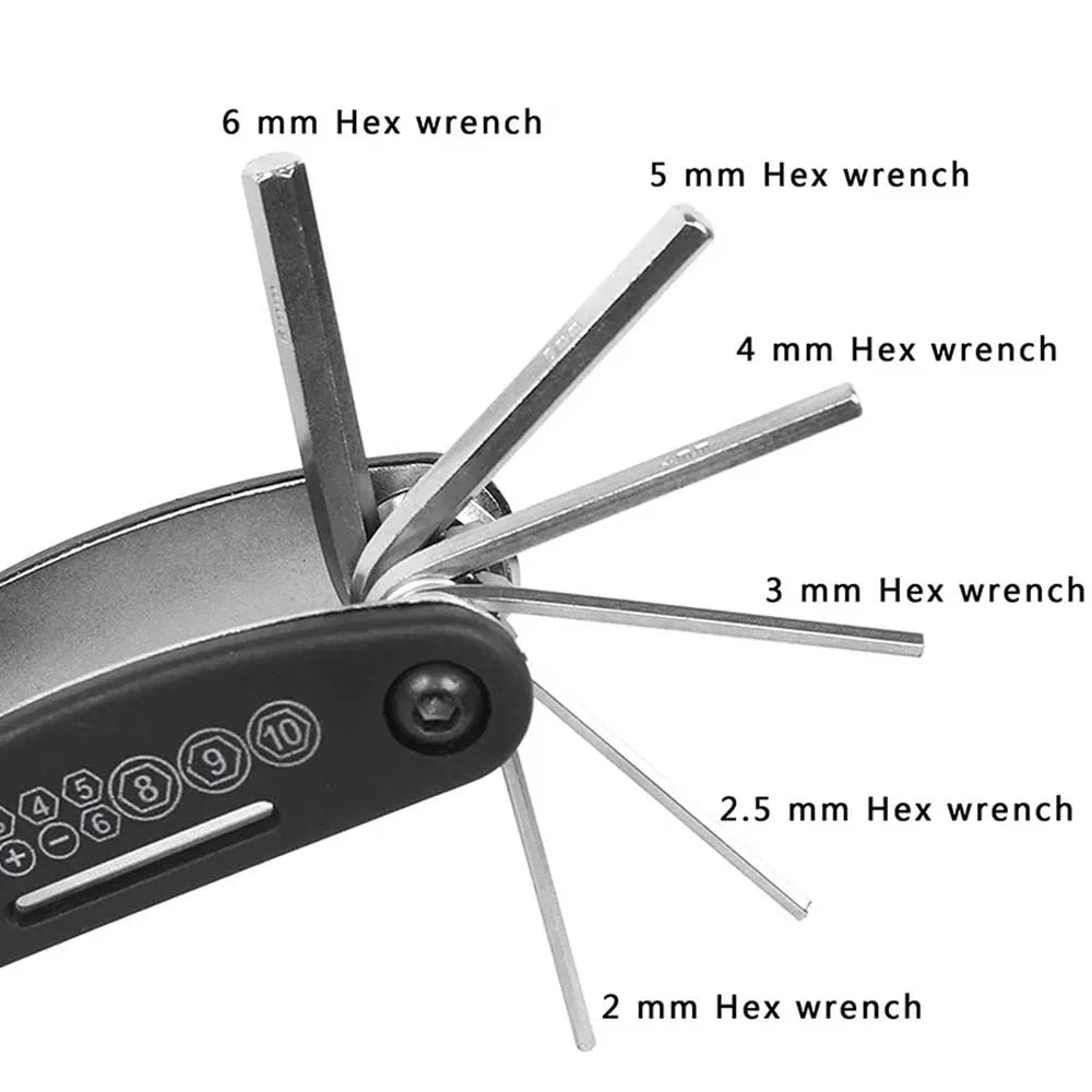 16 in 1 Portable Bicycle Repair Tools Kit Hex Wrench Nut Tire