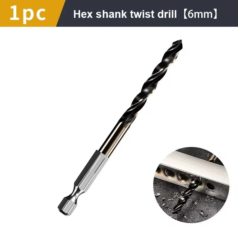 1.5-7.5mm Hex Shank Twist Drill Bit Wood Metal Hole Cutter Core