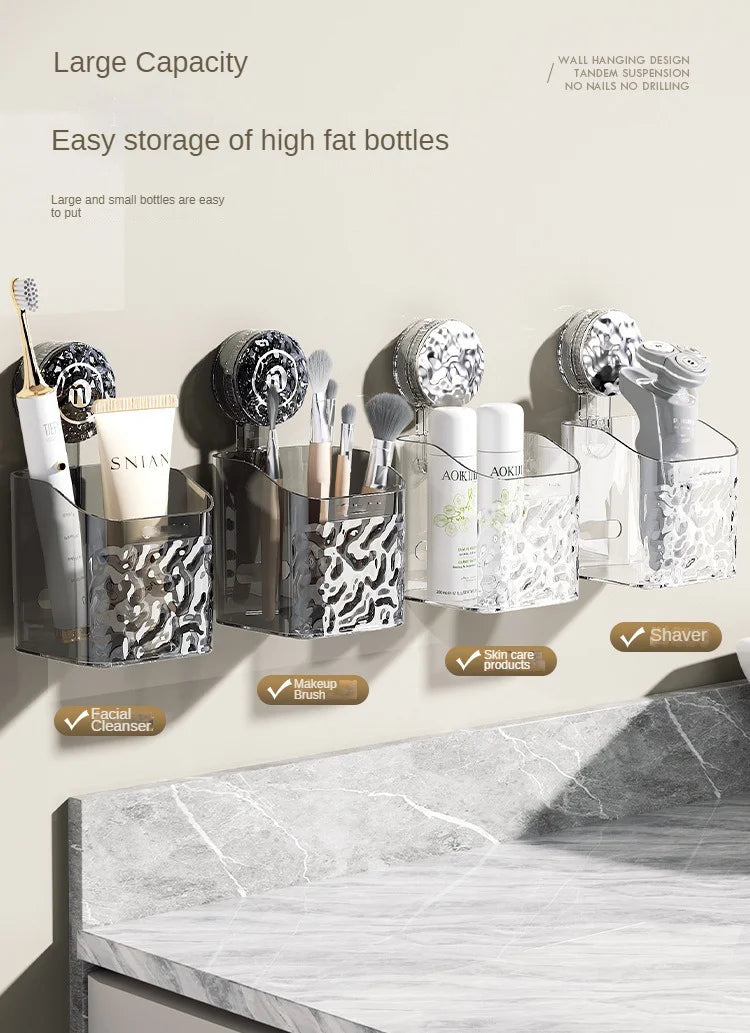Acrylic Shelf Bathroom Rotating Suction Cup Shelf Kitchen Vanity No