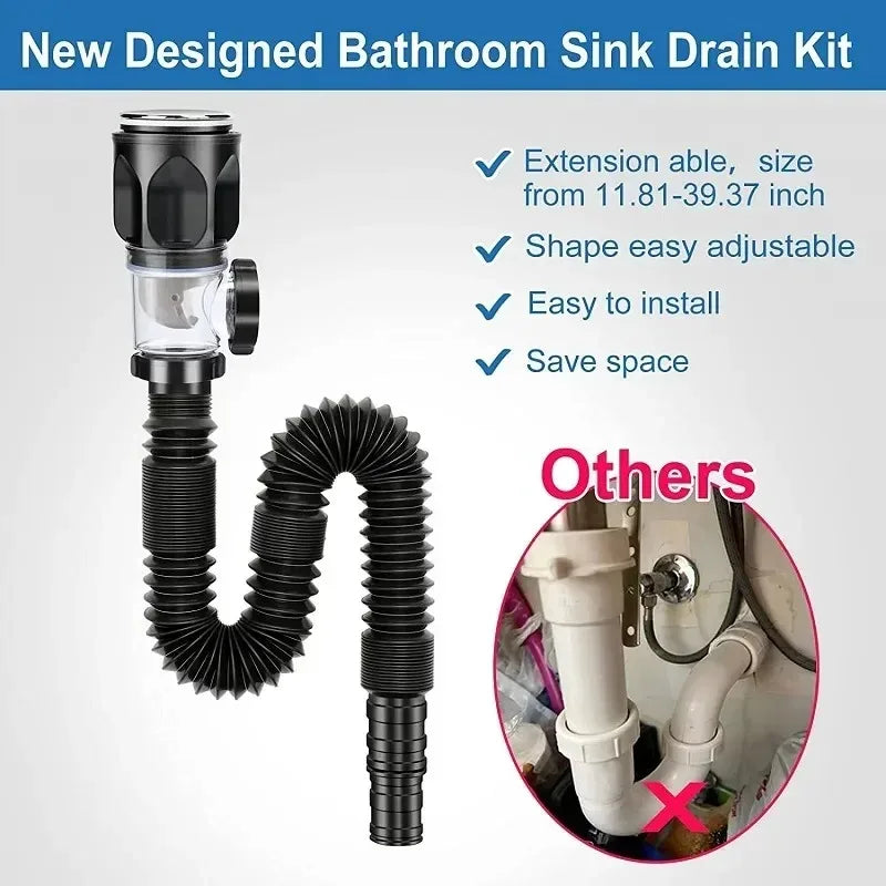 Universal Flip Stainless Steel Washbasin Washbasin Sink Wall Drainage