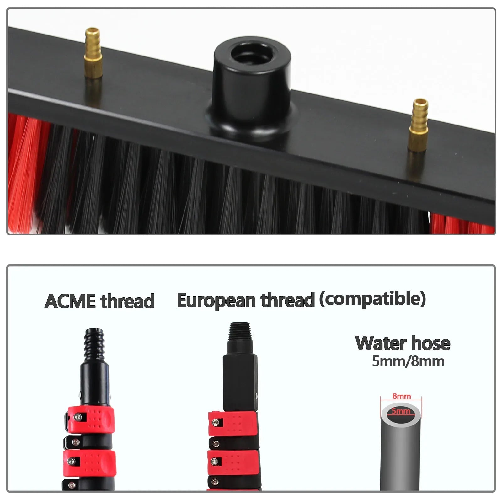 CNHOPOLE Water-Fed Pole Brush Head – Window & Solar Panel Cleaning