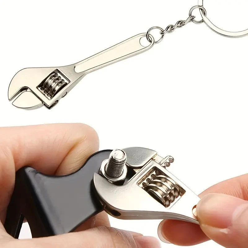 Creative Tool Adjustable Wrench Spanner Key Chain, Metal Keychain