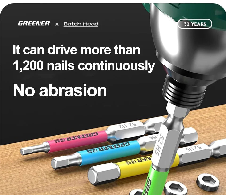 GREENERY Rainbow Hex Head Allen Wrench Screwdriver Bit Set S2