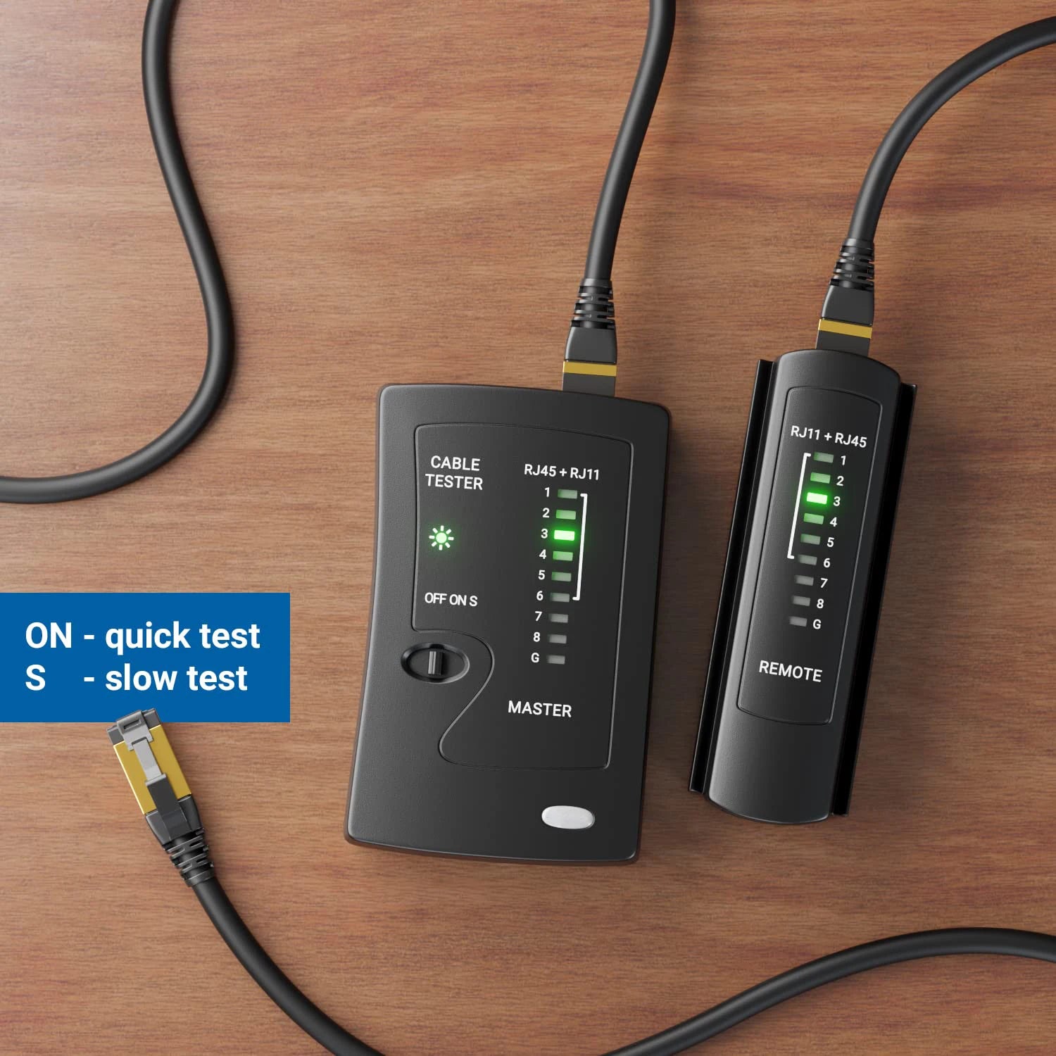 ZoeRax LAN Cable Tester – RJ45 Cat5/6/6A/7 UTP & RJ11/RJ12