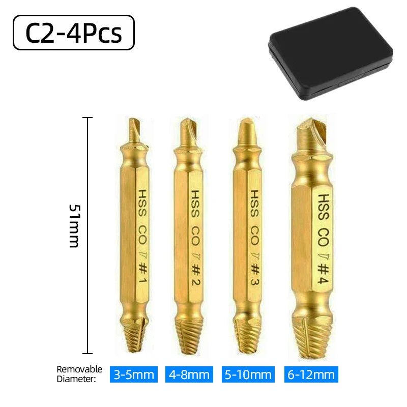 Hss S2/4341/CO Titanium Extractor Remover Drill Bit Disassemble