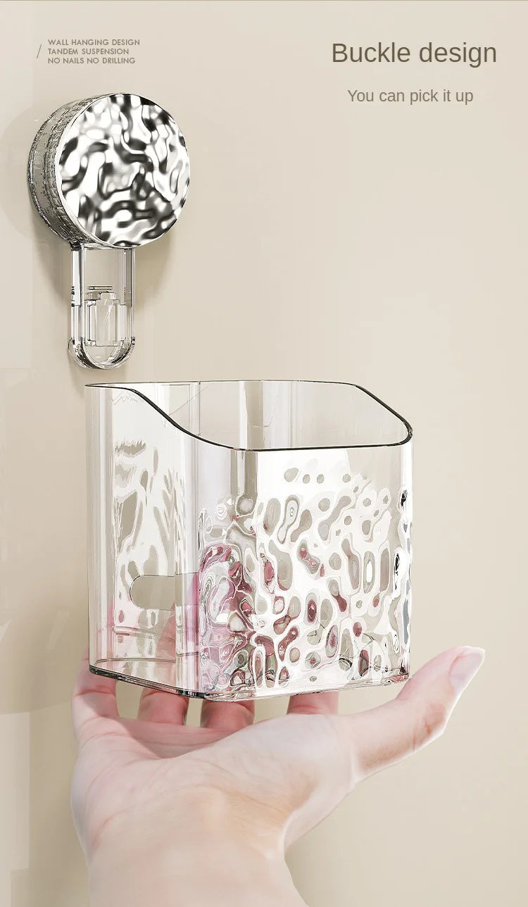 Acrylic Shelf Bathroom Rotating Suction Cup Shelf Kitchen Vanity No