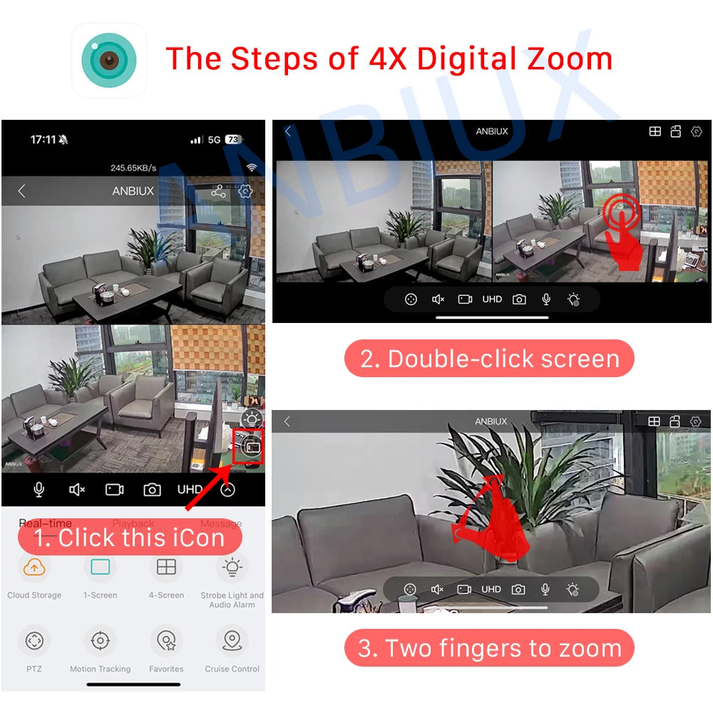 8MP 4K Outdoors Wifi Camera Dual Lens Security PTZ IP Camera 5X