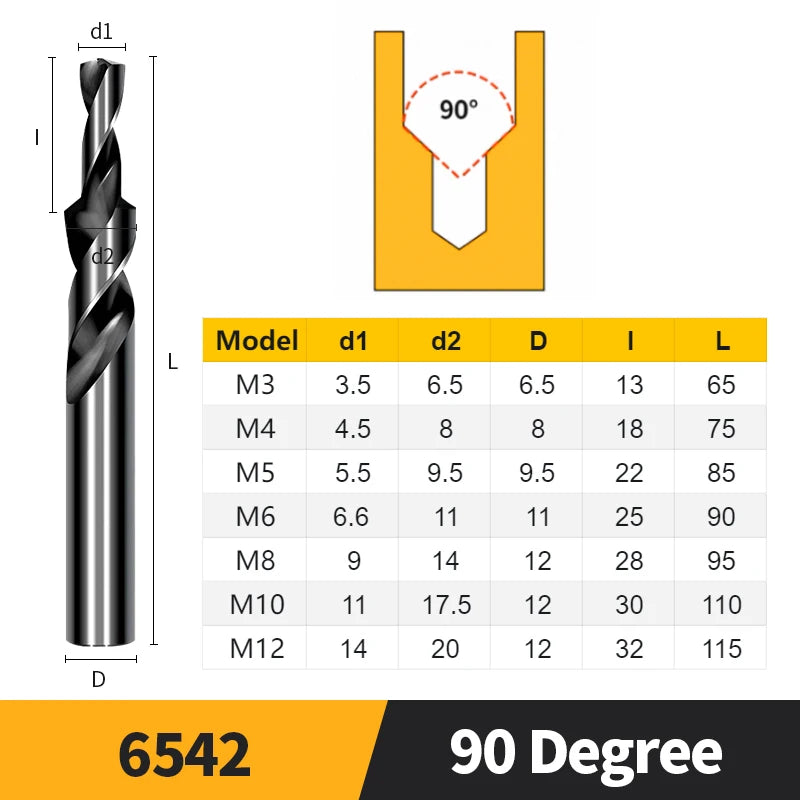 Counterbore Step Drill Bit — M35 Cobalt/HSS Dual Cutting 90° Chamfe