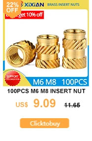 M2 M2.5 M3 M4 M5 M6 Brass Heat Set Insert Nut Hot Melt Knurled