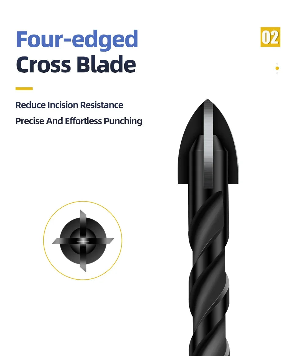 Cross Hex Drill Bit Set For Concrete Porcelain Tile Glass Metal