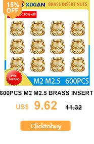 M2 M2.5 M3 M4 M5 M6 Brass Heat Set Insert Nut Hot Melt Knurled