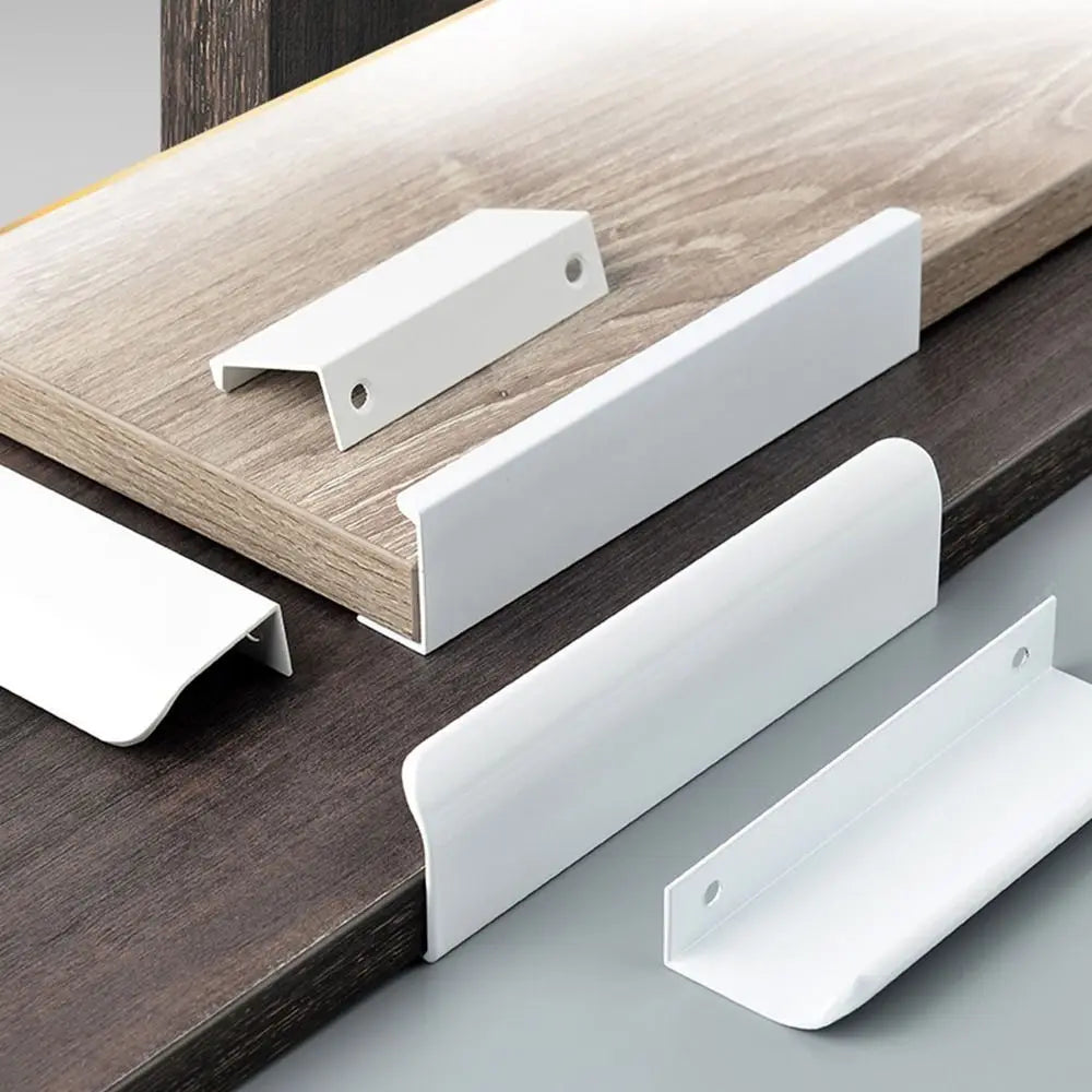 White Hidden Cabinet Pulls Drawer Knobs Long Pull Hidden Handles