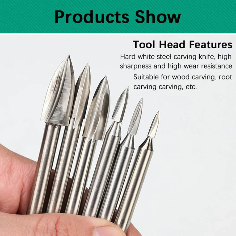 5pc Carving Knife Set Steel Sharp Edges Woodworking Tools Three