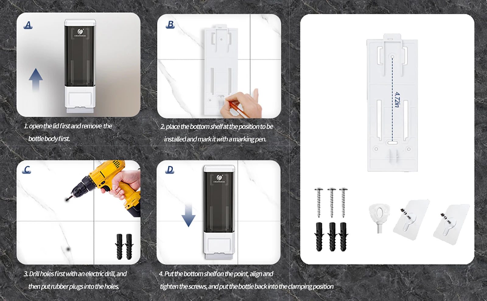 Soap Liquid Dispenser 500ML Shampoo Containers Bottle